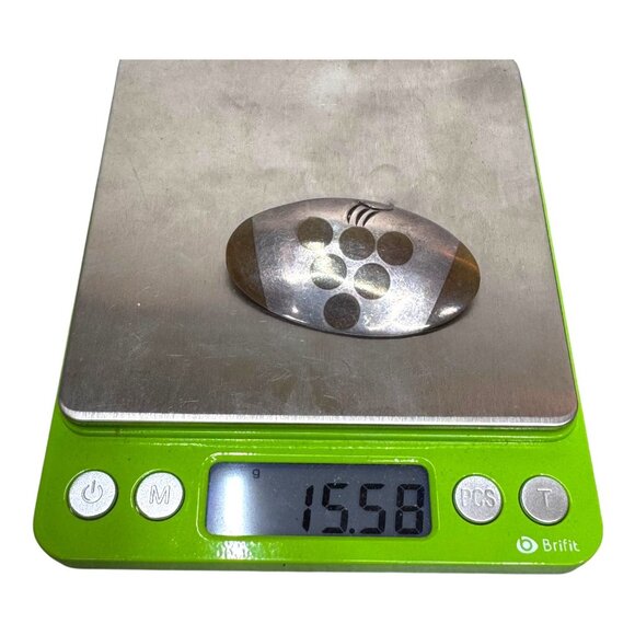 Vintage Mexican Sterling Silver 925 Brooch Bronze Grapes Design Modernist MCM - Picture 5 of 5